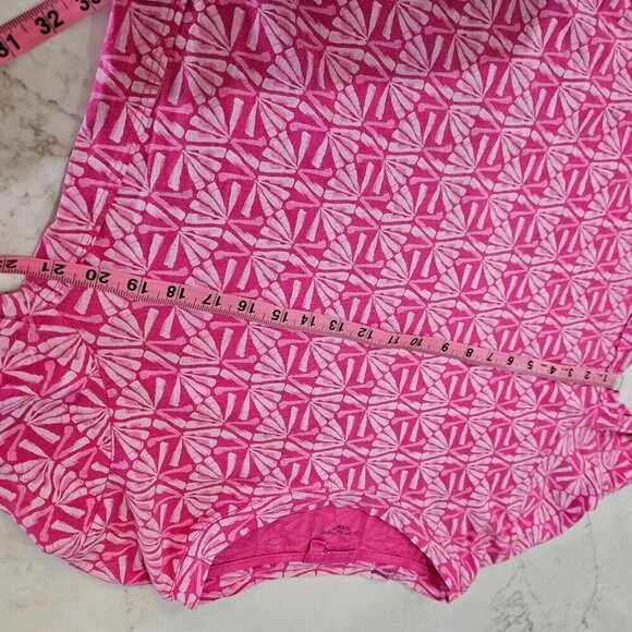 Fresh Produce Medium Pink Catalina Pattern High Lo Shirt 3/4 Sleeve - Picture 9 of 10